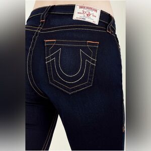 True Religion Lonestar Jeans Curvy Skinny Fit Stretch Women's Sz 25 Dark Wash